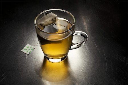 dark background - Green Tea in Glass Mug Stock Photo - Rights-Managed, Code: 700-03696980