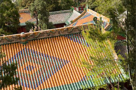 patterned tiles - Rooftops, Beihai Park, Xicheng District, Beijing, China Stock Photo - Rights-Managed, Code: 700-03698112