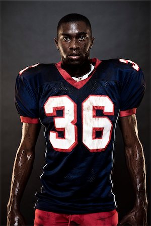 sweat not exercise not fitness - Portrait of Football Player in Studio Stock Photo - Rights-Managed, Code: 700-03698178