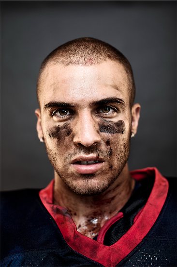 Close-Up of Football Player Stock Photo - Premium Rights-Managed, Artist: Brian Kuhlmann, Image code: 700-03698200
