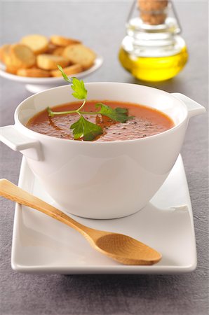 finishing touch food - Gazpacho Stock Photo - Rights-Managed, Code: 700-03698243