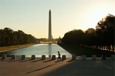 Washington Monument et Jogger, Washington D.C., USA Photographie de stock - Rights-Managed, Code: 700-03698256