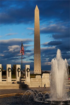 fountains in usa - Washington Monument and National World War II Memorial, Washington D.C., USA Stock Photo - Rights-Managed, Code: 700-03698266