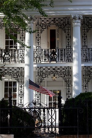 American Flag and Home, Old Salem, North Carolina, USA Stock Photo - Rights-Managed, Code: 700-03698297