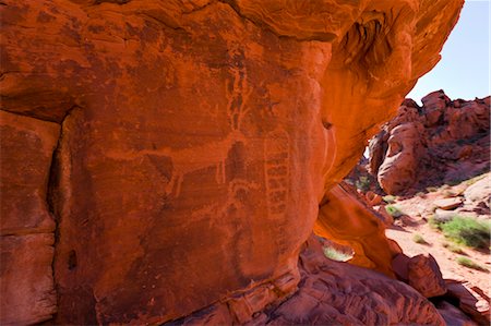 prehistoric pictographs - Close-up of Petroglyphs, Valley of Fire, Nevada, USA Stock Photo - Rights-Managed, Code: 700-03692008