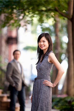 Couple on Tree-Lined Street Stock Photo - Rights-Managed, Code: 700-03692018