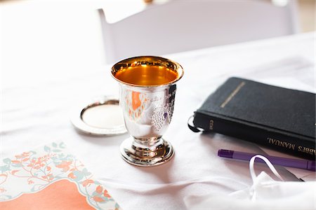 Silver Cup and Rabbi's Manual Stock Photo - Rights-Managed, Code: 700-03692110