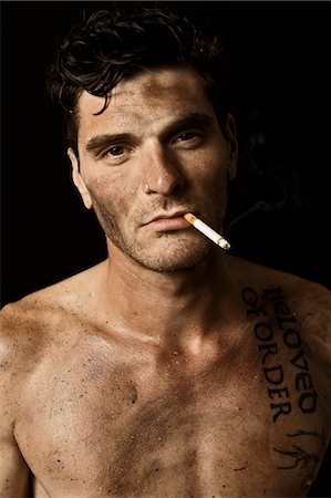 simsearch:700-03615855,k - Dirty Guy Smoking Stock Photo - Rights-Managed, Code: 700-03692138