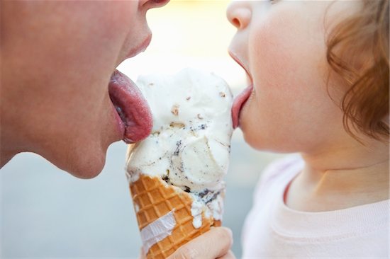 Mother and Daughter Sharing Ice Cream Cone Stock Photo - Premium Rights-Managed, Artist: Ty Milford, Image code: 700-03719977