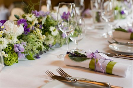 event wedding - Table Set for Wedding Reception Stock Photo - Rights-Managed, Code: 700-03720149