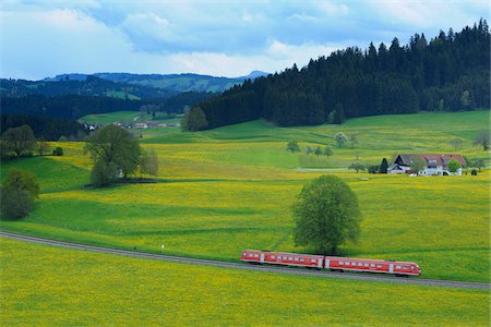 Train, Heimhofen, Allgaeu, Bavaria, Germany Foto de stock - Con derechos protegidos, Código: 700-03720182