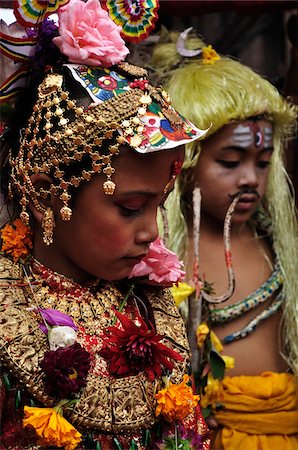 Personnes au Festival de Gaijatra, la place Taumadhi, Bhaktapur, Zone de la Bagmati, Madhyamanchal, Népal Photographie de stock - Rights-Managed, Code: 700-03737472