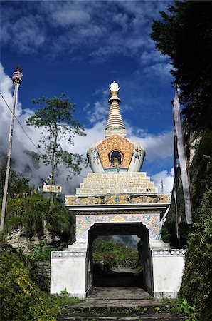 Stupa, Marsyangdi River Valley, Marsyangdi River Valley, Annapurna Conservation Area, Gandaki Zone, Pashchimanchal, Nepal Fotografie stock - Rights-Managed, Codice: 700-03737556