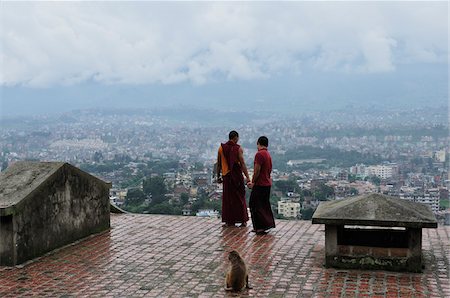 Moines de Swayambhunath, Katmandou, Bagmati, Madhyamanchal, Népal Photographie de stock - Rights-Managed, Code: 700-03737562