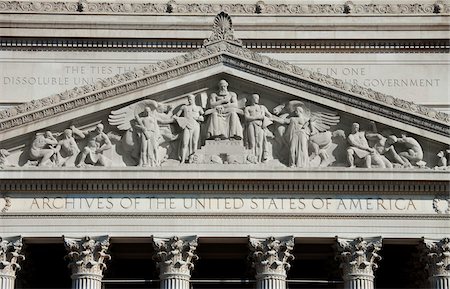 escultura a relieve - Frieze on Archives of the United States of America Building, Washington, D.C., USA Foto de stock - Con derechos protegidos, Código: 700-03737583