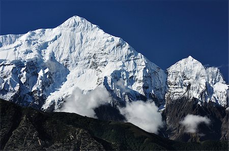 Nilgiri, View From Kagbeni, Mustang District, Dhawalagiri, Annapurna Conservation Area, Pashchimanchal, Nepal Foto de stock - Direito Controlado, Número: 700-03737790