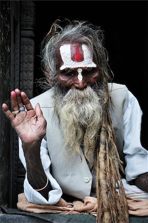 religious portraits - Sadhu, Pashupatinath Temple, Kathmandu, Bagmati, Madhyamanchal, Nepal Stock Photo - Rights-Managed, Code: 700-03737816