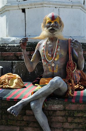 Sadhu, Kathmandu, Bagmati, Pashupatinath Tempel, Madhyamanchal, Nepal Stockbilder - Lizenzpflichtiges, Bildnummer: 700-03737811