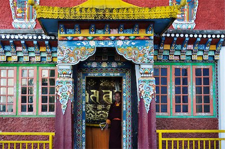 standing buddhist monk - Pemayangtse Monastery, Pemayangtse, West Sikkim, Sikkim, India Stock Photo - Rights-Managed, Code: 700-03737840