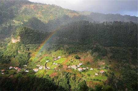 rainbow in architecture - Rainbow over Cruzinhas, Madeira, Portugal Stock Photo - Rights-Managed, Code: 700-03737943