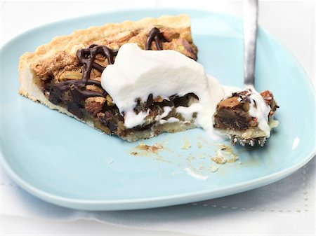 pie with plate and fork - Slice of Nut Tart Stock Photo - Rights-Managed, Code: 700-03738041