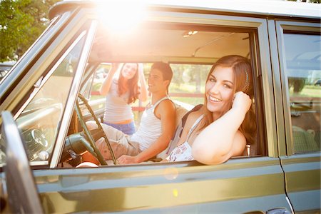 Group of Teenagers Hanging Out at Drive-In Theatre Stock Photo - Rights-Managed, Code: 700-03738522