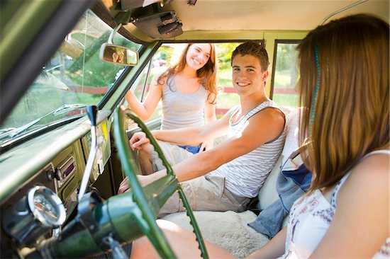 Teenagers Hanging Out in Car Stock Photo - Premium Rights-Managed, Artist: Ty Milford, Image code: 700-03738523