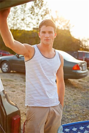 Teenage Boy at Drive-In Theatre Stock Photo - Rights-Managed, Code: 700-03738535