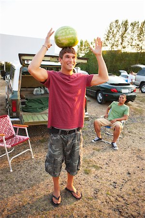 play with fruit - Teenagers Hanging Out at Drive-In Theatre Stock Photo - Rights-Managed, Code: 700-03738550