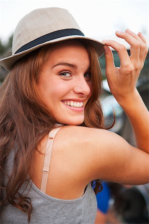 summer clothes - Teenage Girl Wearing Hat Stock Photo - Rights-Managed, Code: 700-03738561