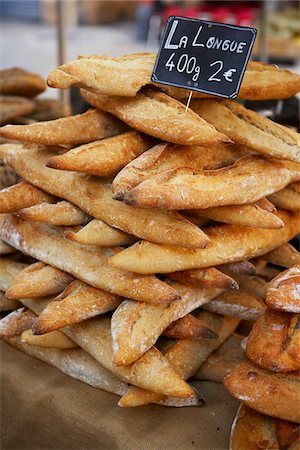 food markets in france - Bread at Market Kiosk, Aix-en-Provence, Bouches-du-Rhone, Provence, France Stock Photo - Rights-Managed, Code: 700-03738667