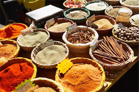 Spices at Market, Aix-en-Provence, Bouches-du-Rhone, Provence, France Stock Photo - Rights-Managed, Code: 700-03738661