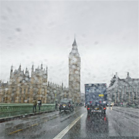 Traffic on Rainy Day, Westminster, London, England Stock Photo - Rights-Managed, Code: 700-03739009