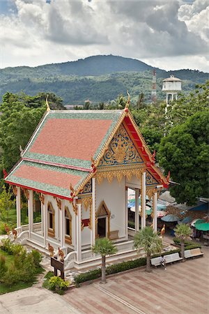 pillar of temple - Wat Chalong, Chalong, Phuket, Thailand Stock Photo - Rights-Managed, Code: 700-03739464