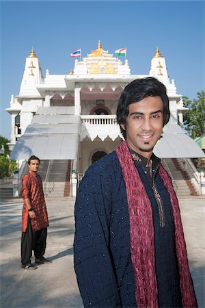 facial hair - Two Men in front of Hindu Vishnu Temple, Bangkok, Thailand Stock Photo - Rights-Managed, Code: 700-03762391