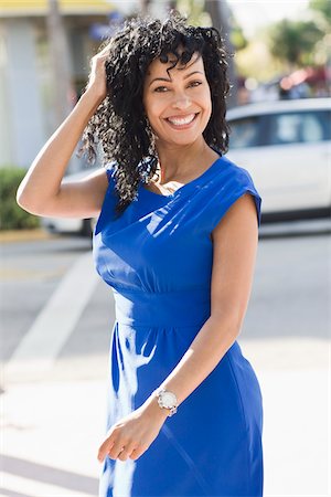 female blue dress - Woman in Shopping District Stock Photo - Rights-Managed, Code: 700-03762697