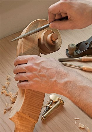 people working at crafts - Close-Up of Luthier's Hands Making Cello Stock Photo - Rights-Managed, Code: 700-03777920