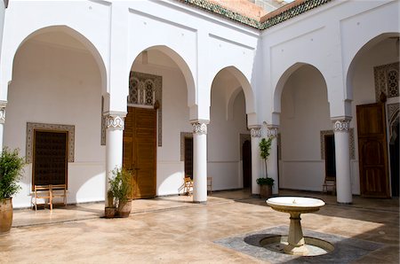 patio interno - Ben Youssef Madrasa, Marrakech, Morocco Foto de stock - Con derechos protegidos, Código: 700-03778104