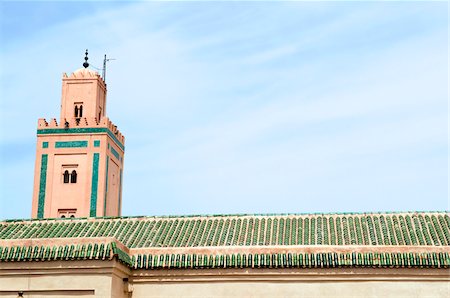 Minaret de la Medersa Ben Youssef, Marrakech, Maroc Photographie de stock - Rights-Managed, Code: 700-03778106