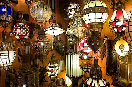 Lanternes dans le Souk, Marrakech, Maroc Photographie de stock - Rights-Managed, Code: 700-03778102