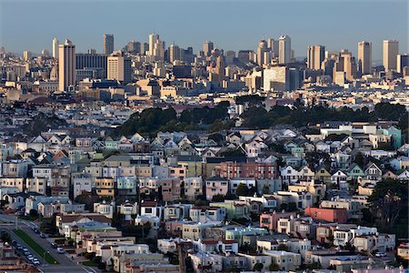 san francisco peninsula - View of Downtown San Francisco From Excelsior District, California, USA Foto de stock - Con derechos protegidos, Código: 700-03782454