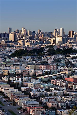 san francisco peninsula - Vue du centre-ville de San Francisco depuis Excelsior District, California, USA Photographie de stock - Rights-Managed, Code: 700-03782455