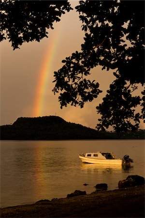 Rainbow and Motorboat, Vava'u, Kingdom of Tonga Stock Photo - Rights-Managed, Code: 700-03814206