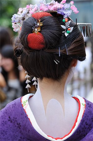 Back of Maiko Girl's Head, Kyoto, Kansai, Honshu, Japan Foto de stock - Con derechos protegidos, Código: 700-03814288