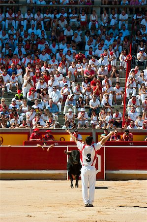 simsearch:700-03805441,k - Matador and Bull in Bullfighting Ring, Fiesta de San Fermin, Pamplona, Navarre, Spain Stock Photo - Rights-Managed, Code: 700-03814415