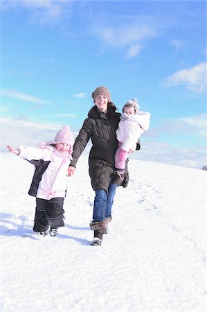 family walk sky not beach not shorts - Mother and Daughters Outdoors in Winter Stock Photo - Rights-Managed, Code: 700-03814450