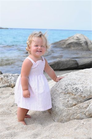 sundress - Little Girl at Beach Stock Photo - Rights-Managed, Code: 700-03836229