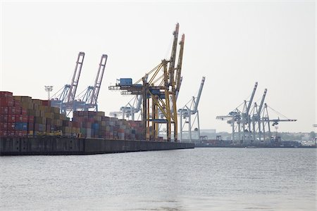 Grues au Port d'expédition, Hambourg, Allemagne Photographie de stock - Rights-Managed, Code: 700-03836368