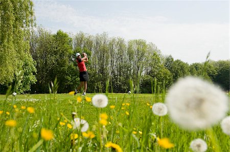 diente de león - Woman Playing Golf Foto de stock - Con derechos protegidos, Código: 700-03848819