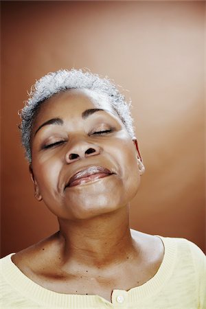 Portrait of Woman with Eyes Closed Stock Photo - Rights-Managed, Code: 700-03848889